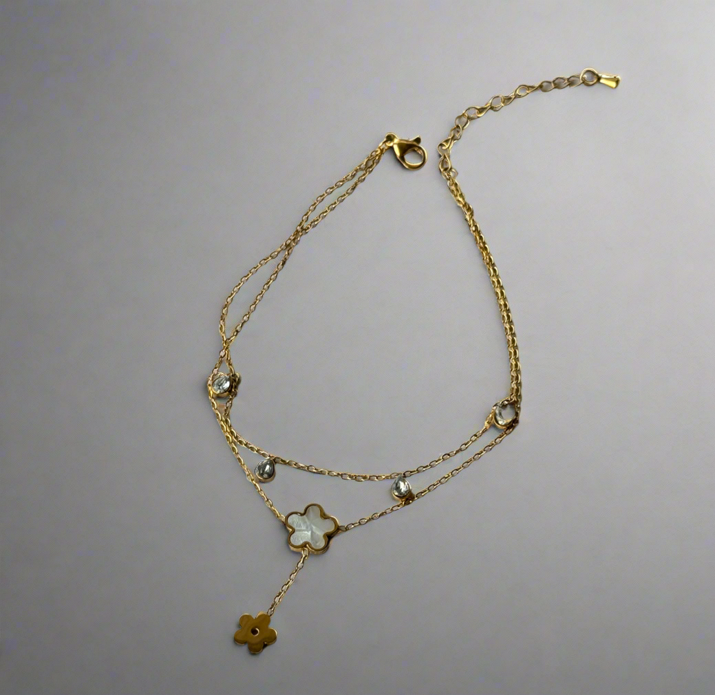 Trending Clover Double Chain Anklet