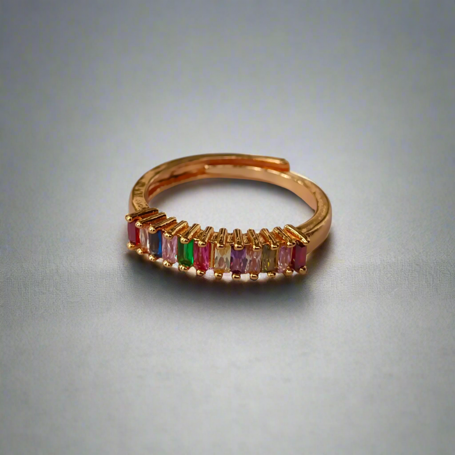Multi Stone Minimal Rose Gold Ring