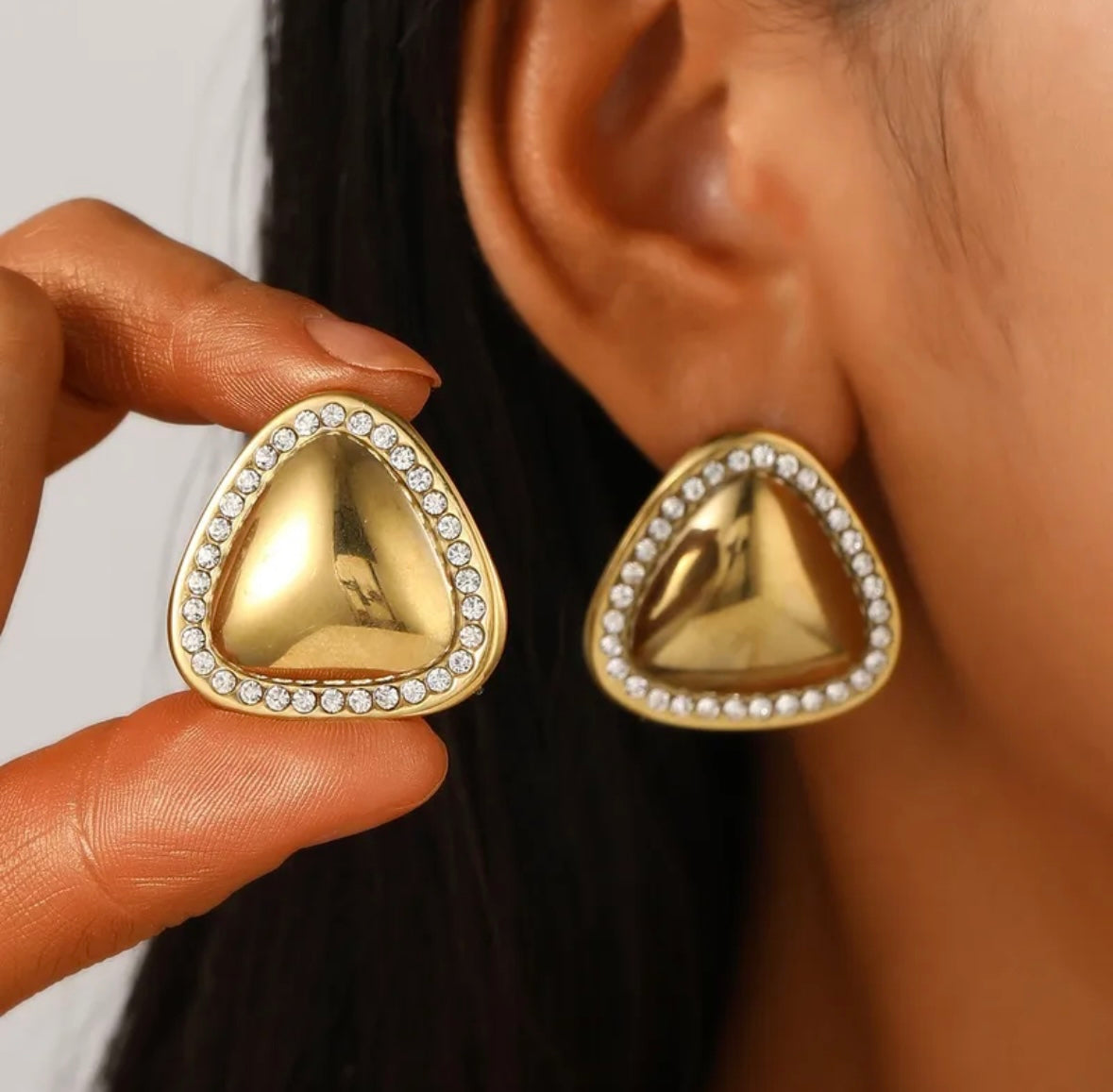 Statement Gold Studded Earrings