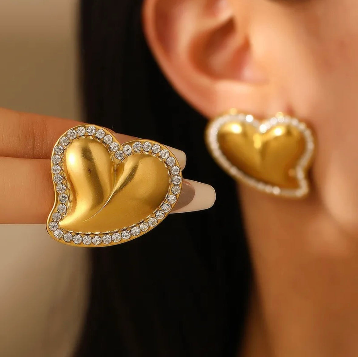 Statement Gold Studded Earrings