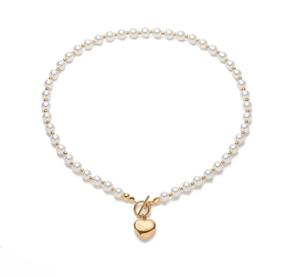 Heart Dropping Pearl Necklace