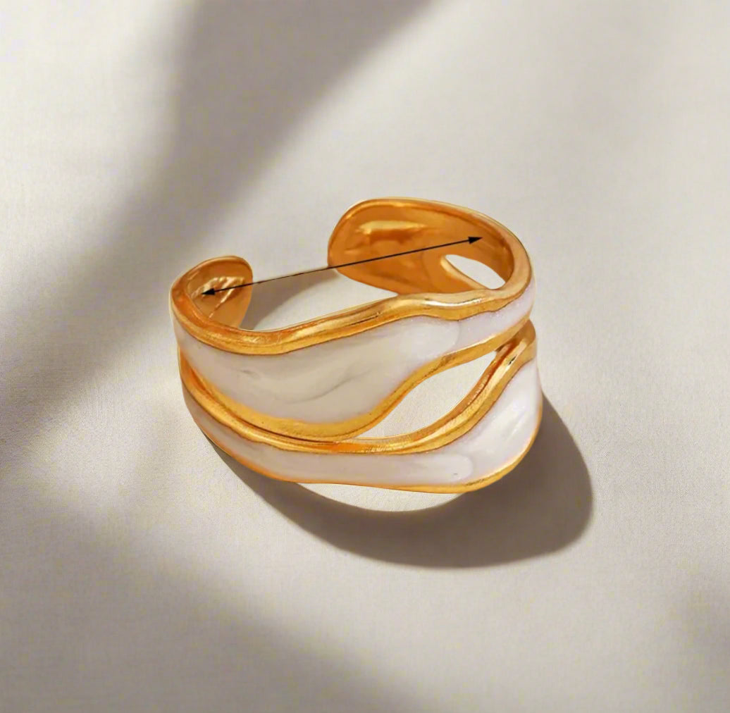 White Abstract Ring