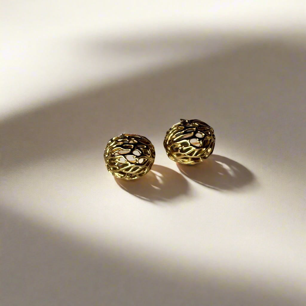 Designer Gold Nest Earrings