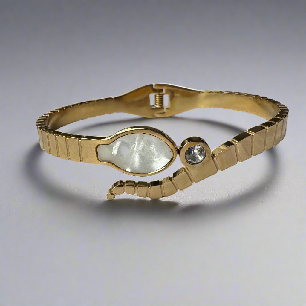 Snake Pattern Gold Bracelet