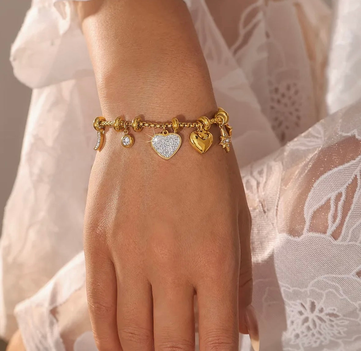 Little Hearts Charms Chain Bracelet