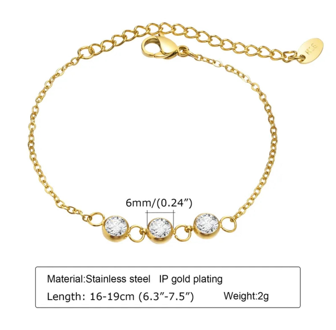 Minimal Studded Chain Bracelet