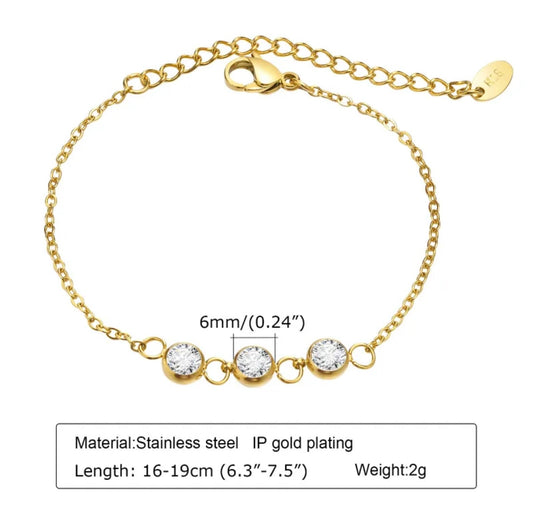Minimal Studded Chain Bracelet