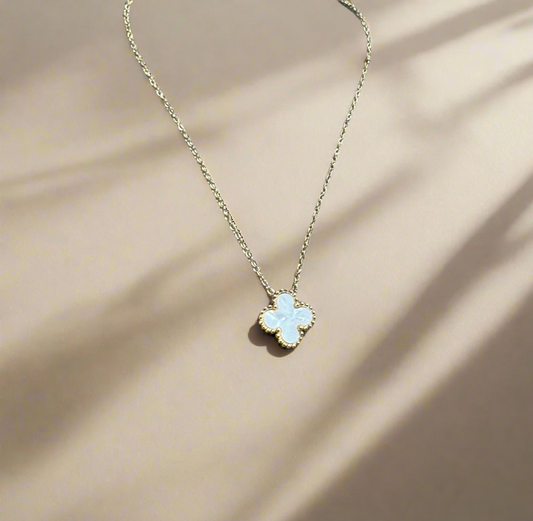 White Clover Pendant Necklace