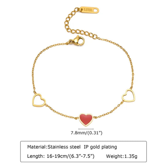Minimal Heart Chain Bracelet
