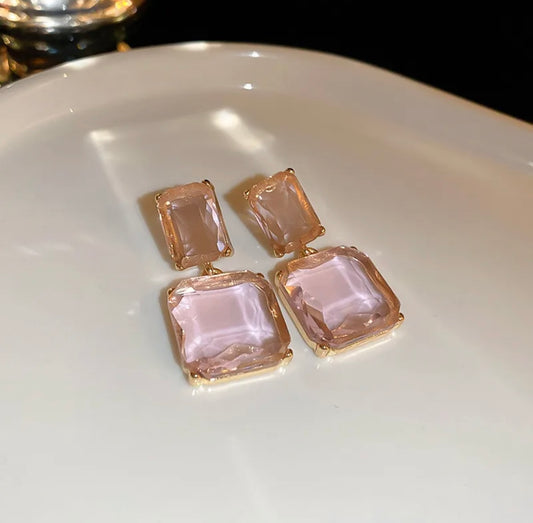 Pink Crystal Earrings