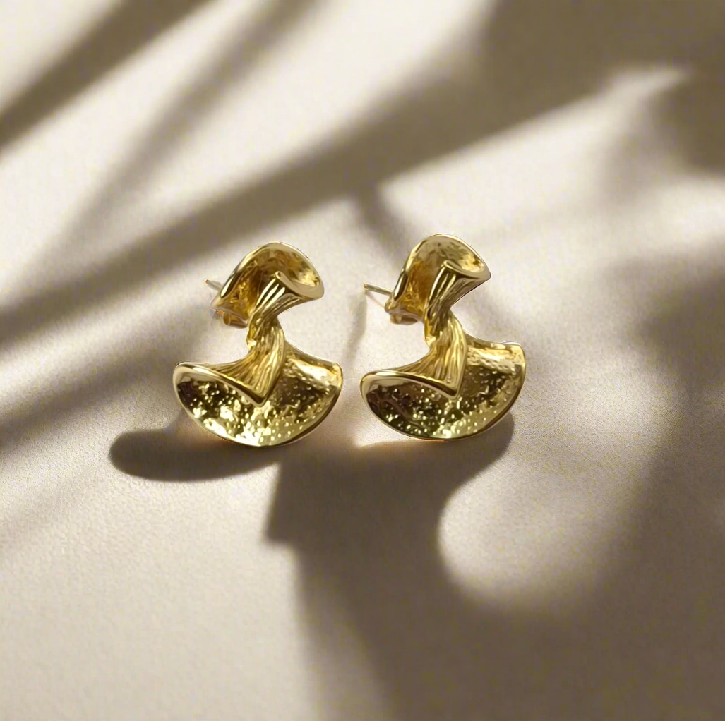 Designer Twisted Gold Earrings