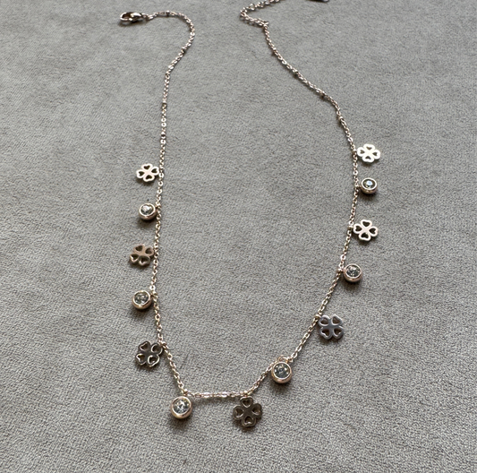 Floral Charms Rose Gold Chain Necklace