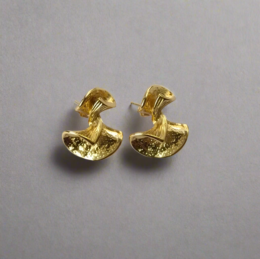 Designer Twisted Gold Earrings