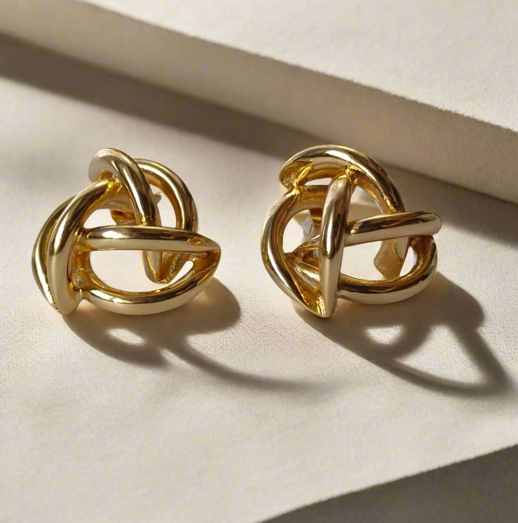 Designer Gold Circular Earrings