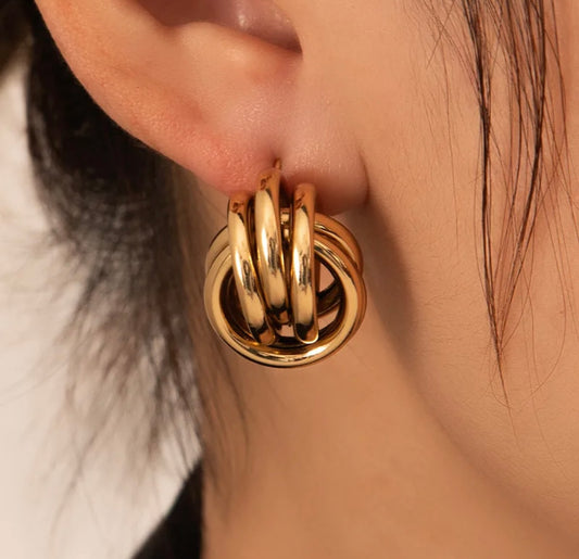 Statement Circular Gold Hoop Earrings