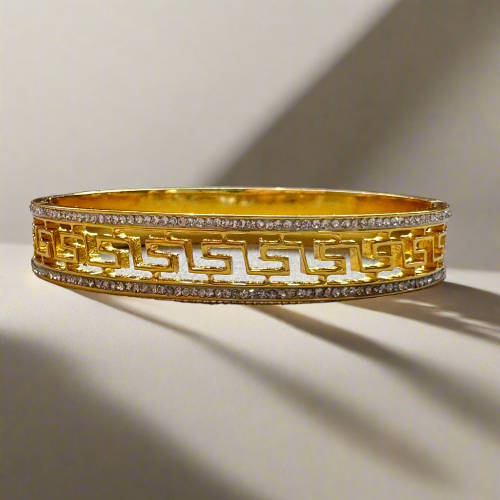 Linear Studded Golden Bracelet