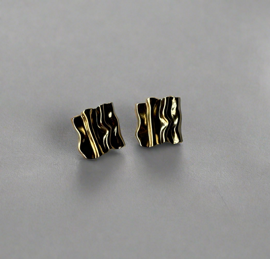 Asymmetric Gold Earrings