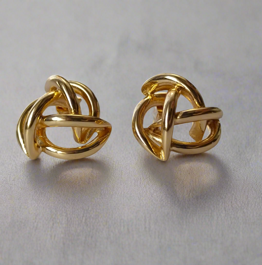 Designer Gold Circular Earrings