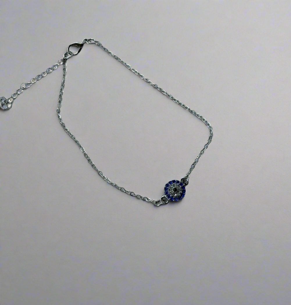 Evil Eye Silver Anklet