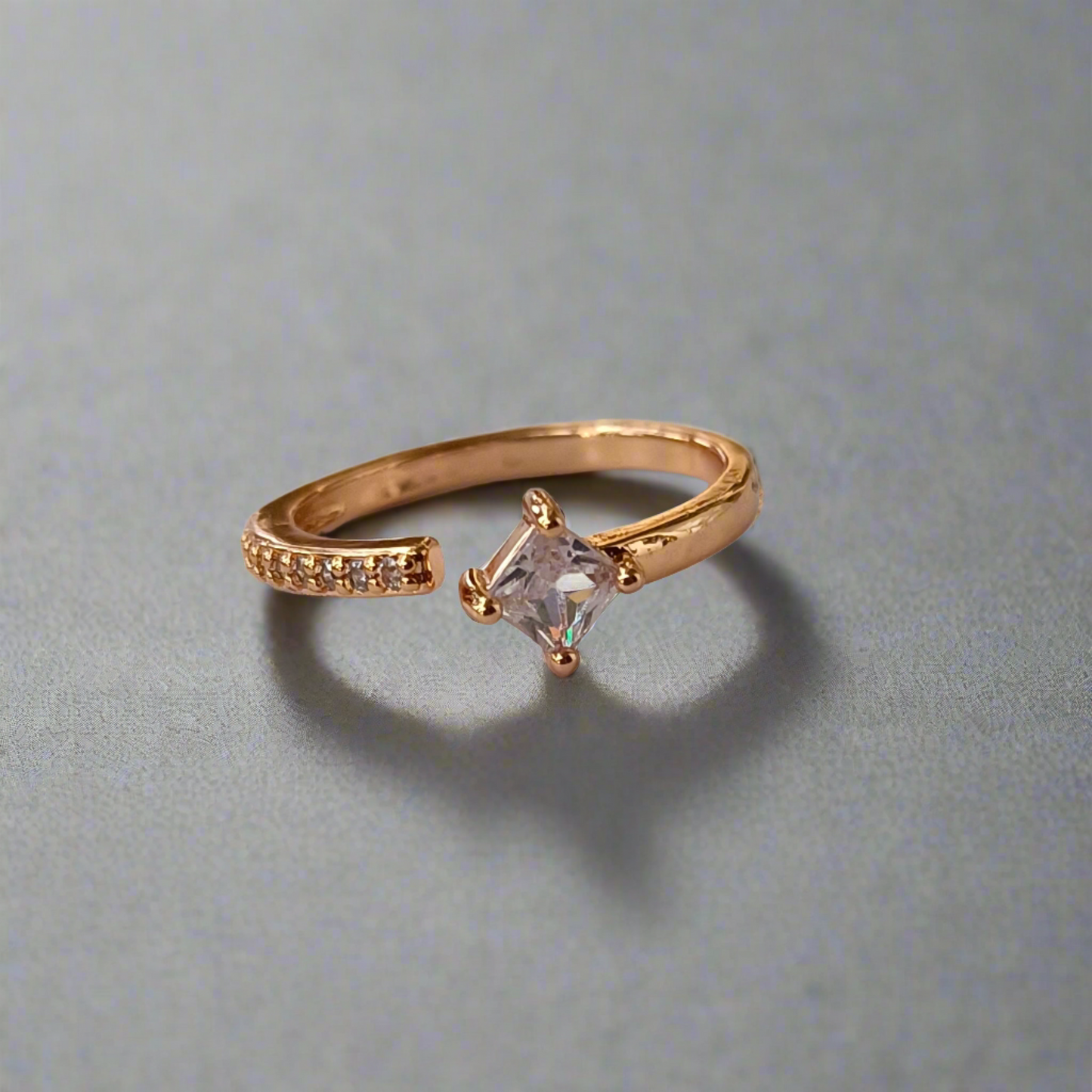 Minimal Diamond Studded Everyday Gold Ring