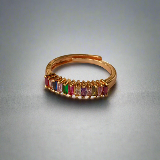 Multi Stone Minimal Rose Gold Ring