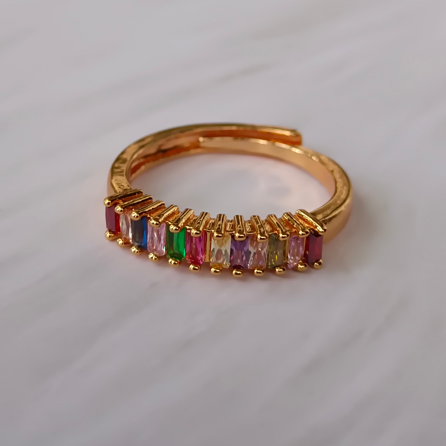 Multi Stone Minimal Rose Gold Ring