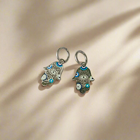 Evil Eye Silver Earrings