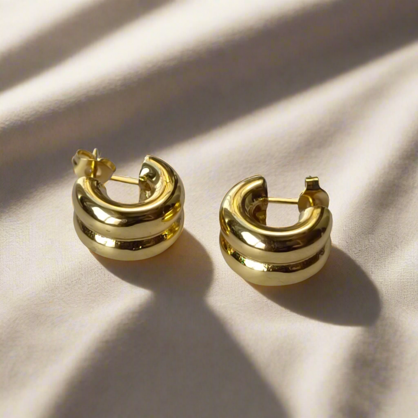 Circular Gold Hoop Earrings