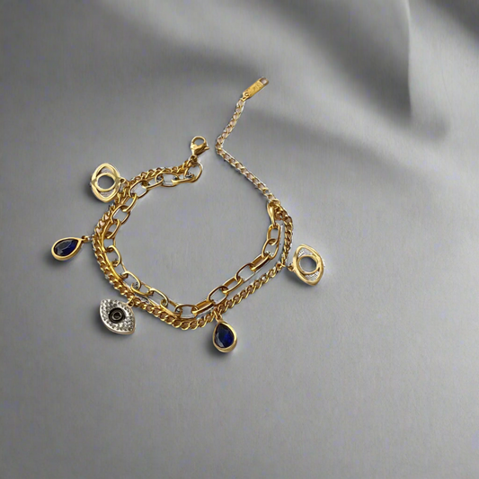 Evil Eye Gold Chain Bracelet