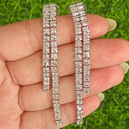 Diamond Studded Hanging Earrings