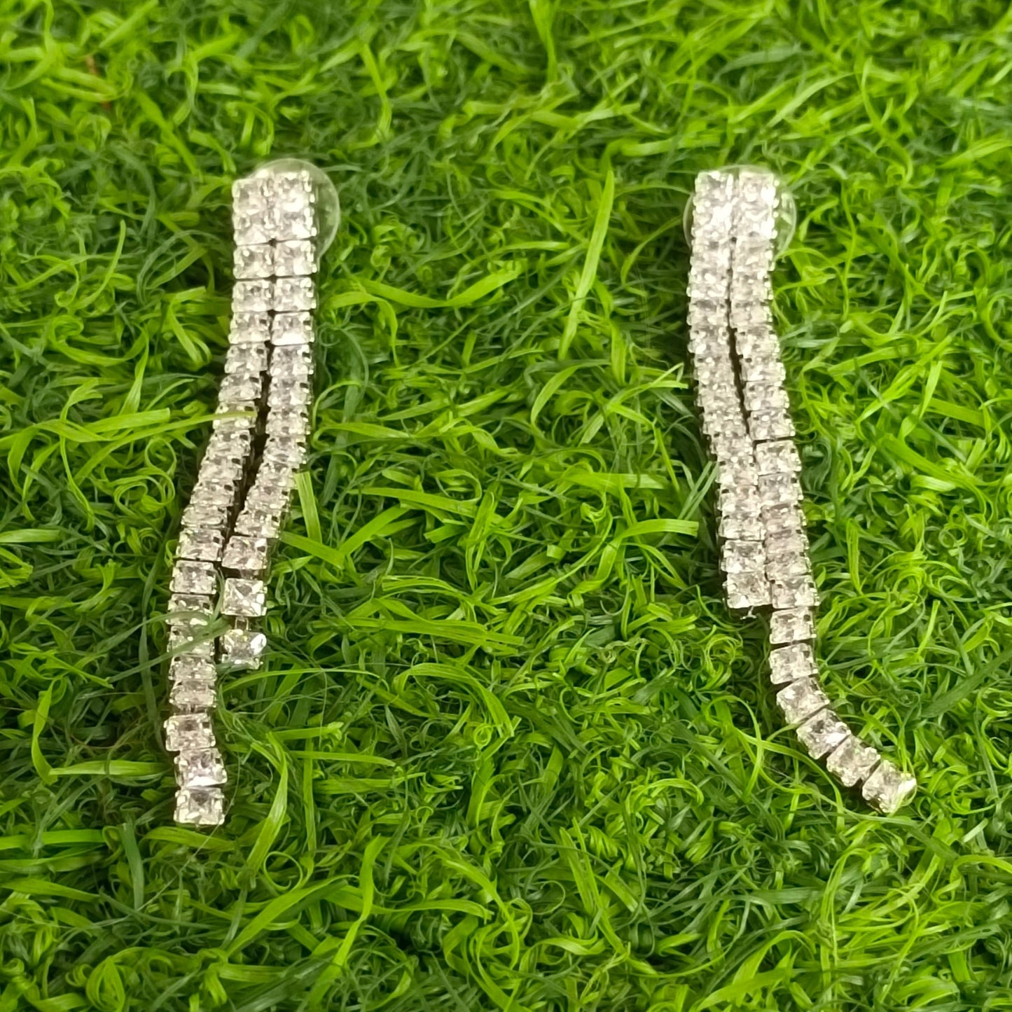 Diamond Studded Hanging Earrings