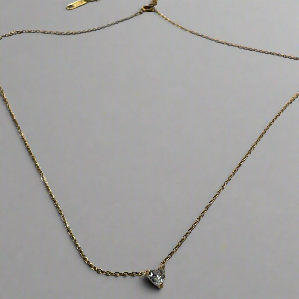 Minimal Heart Diamond Pendant Necklace