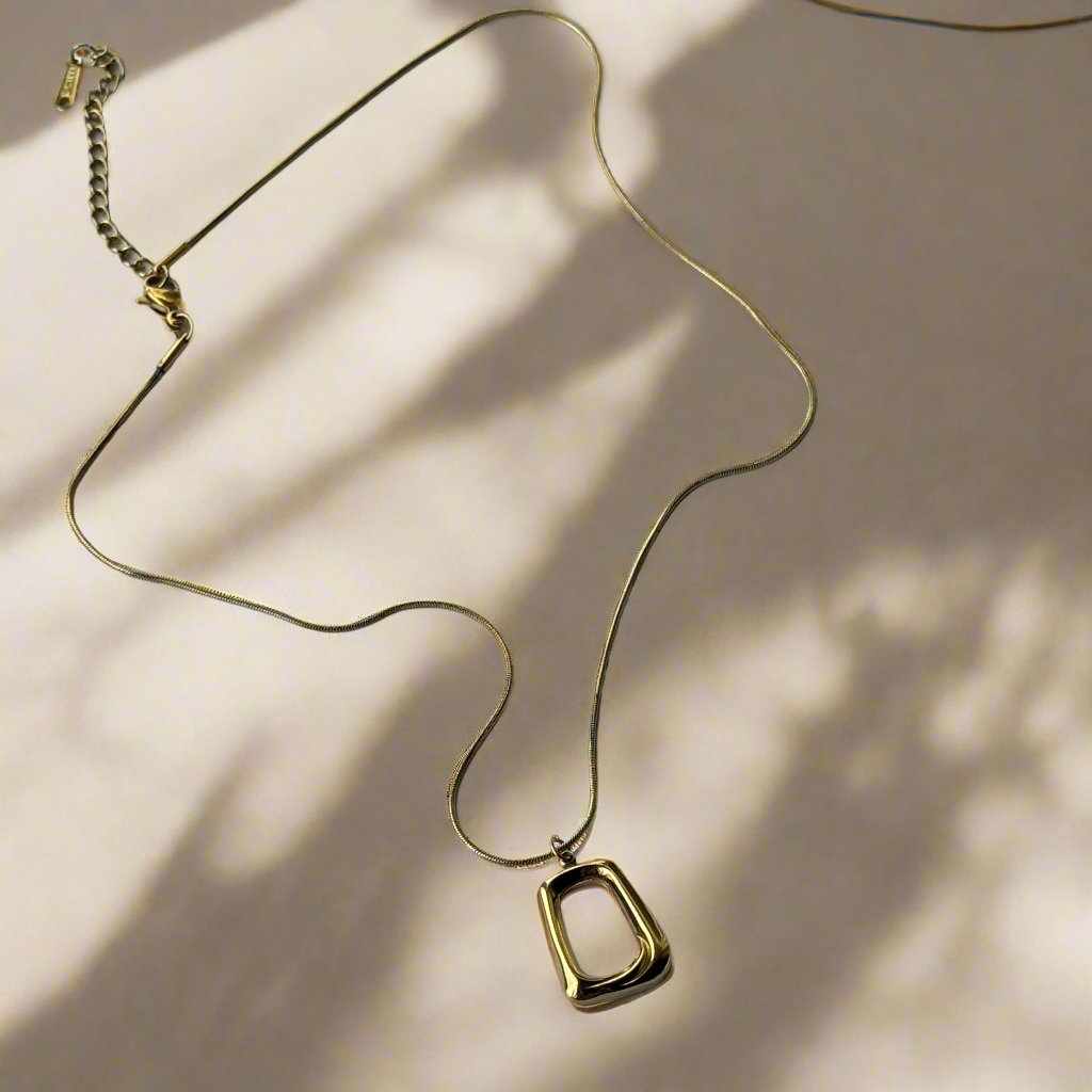 Abstract Rectangular Pendant Necklace