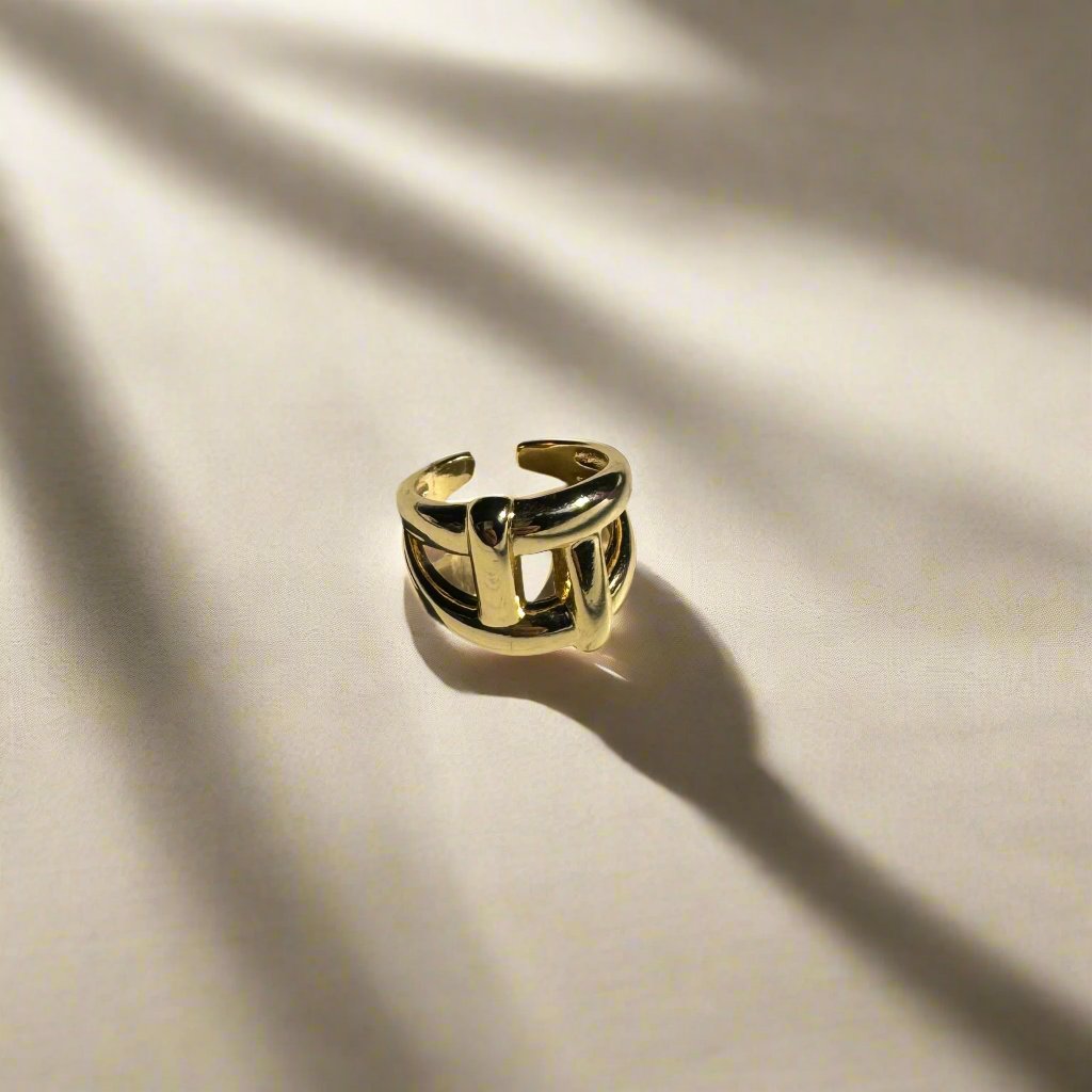 Bold Abstract Gold Ring