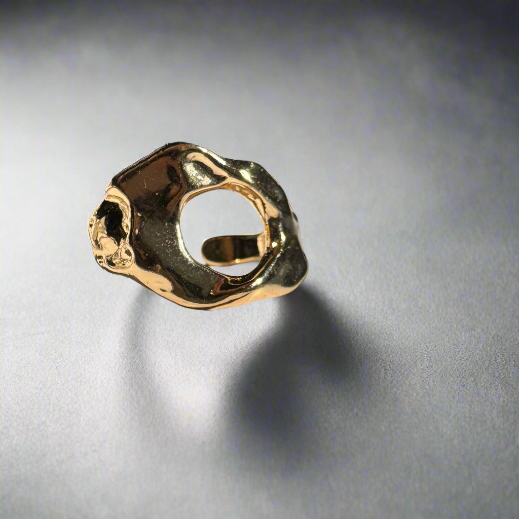 Abstract Circular Gold Ring