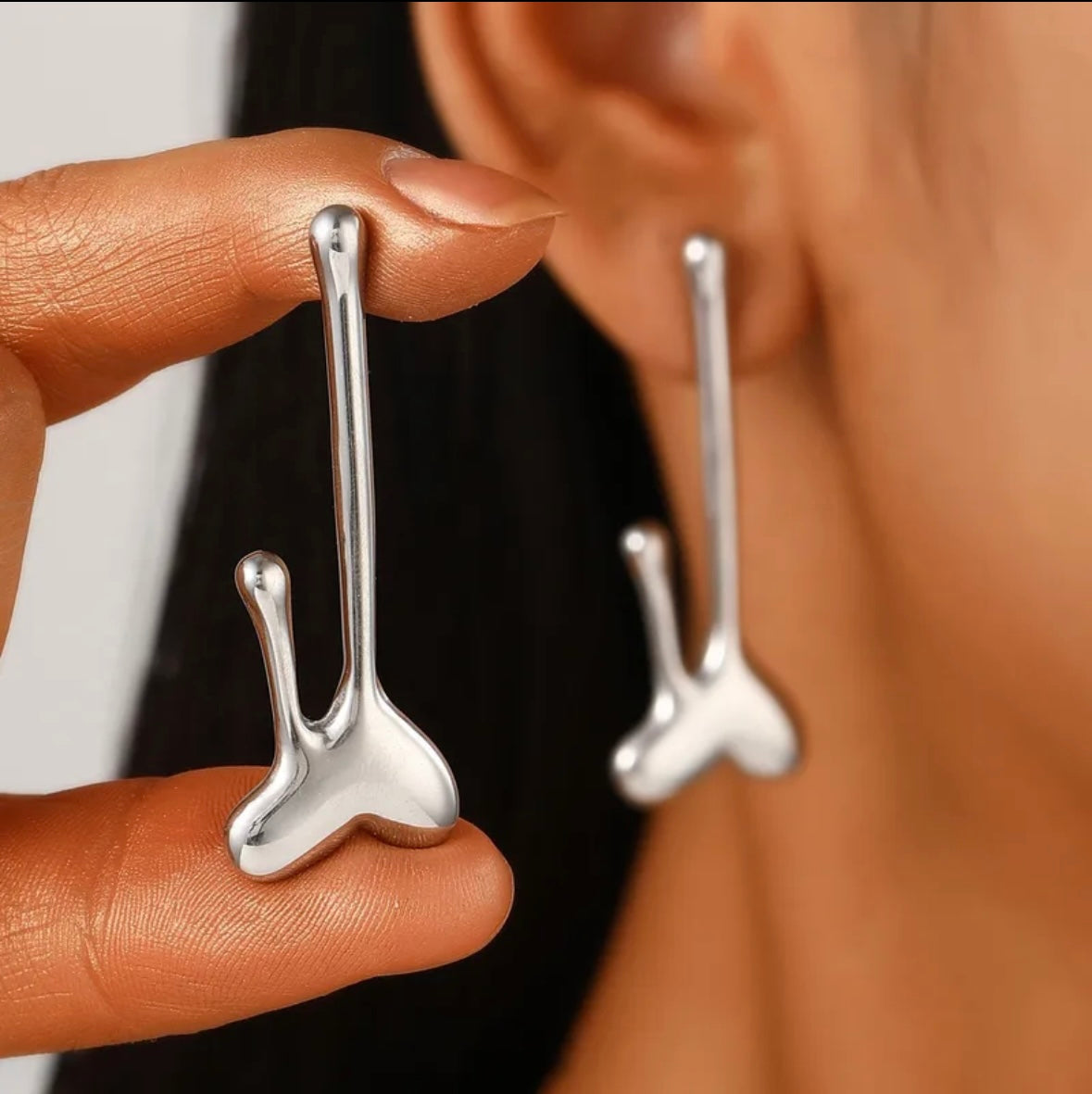 Silver Melting Hearts Earrings