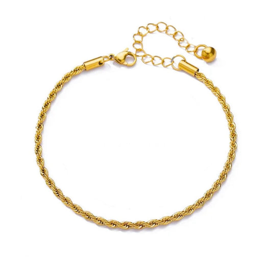 Twisted Gold Chain Anklet