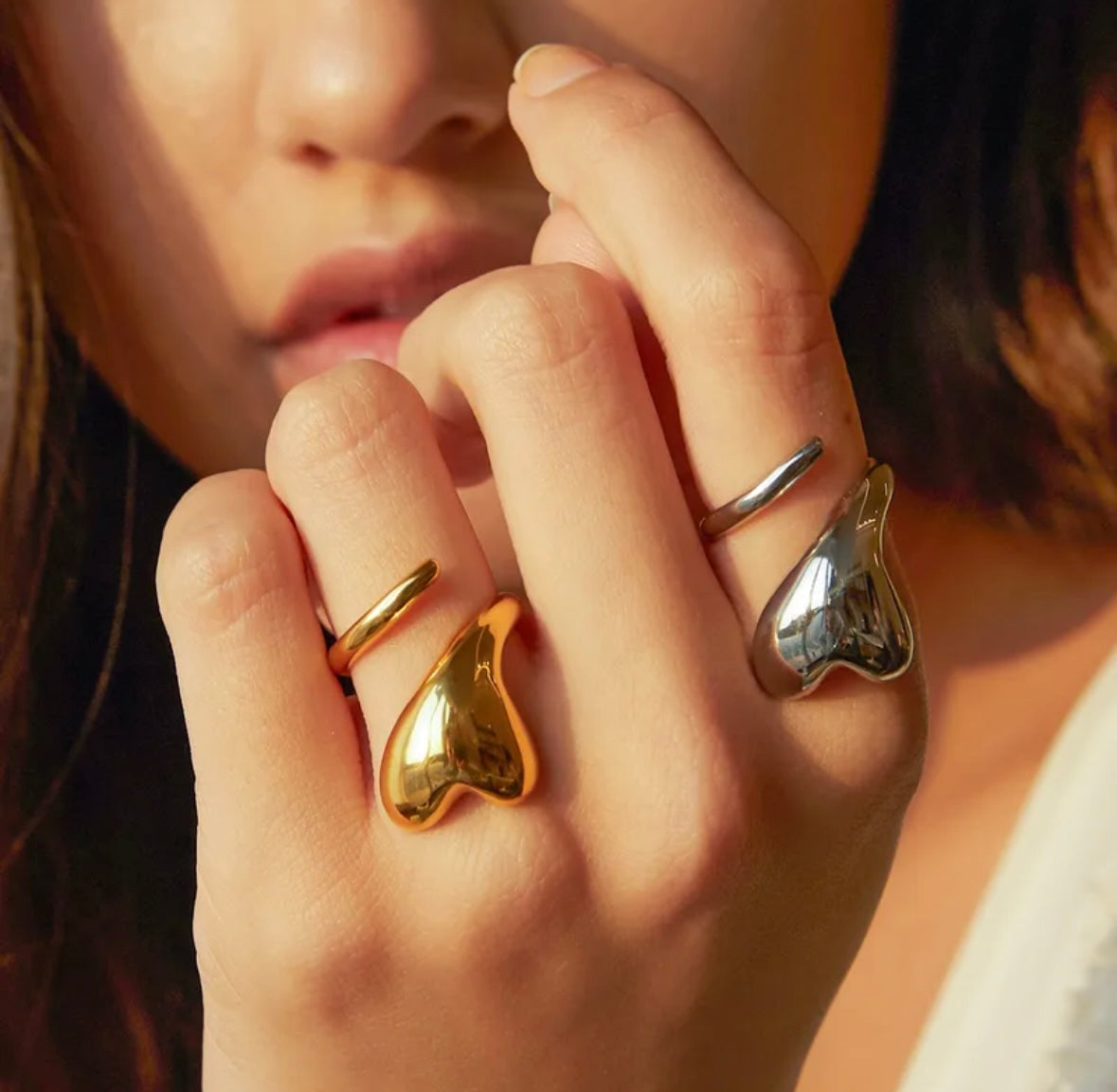 Statement Melting Heart Rings