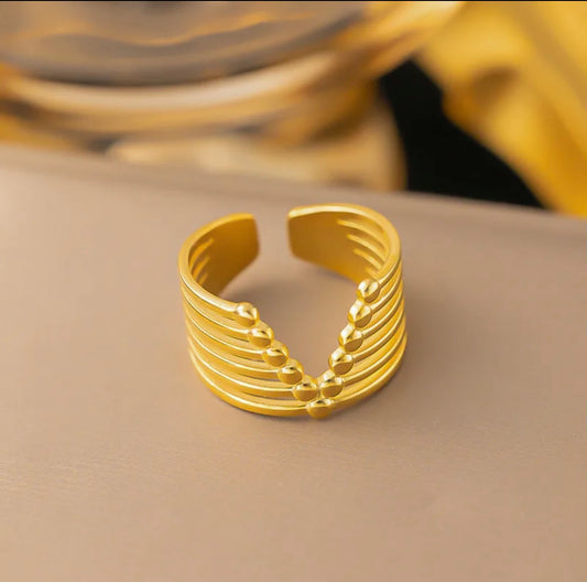 V Shaped Gold Ring
