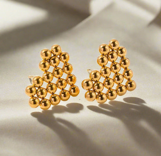 Dotted Heart Stud Earrings