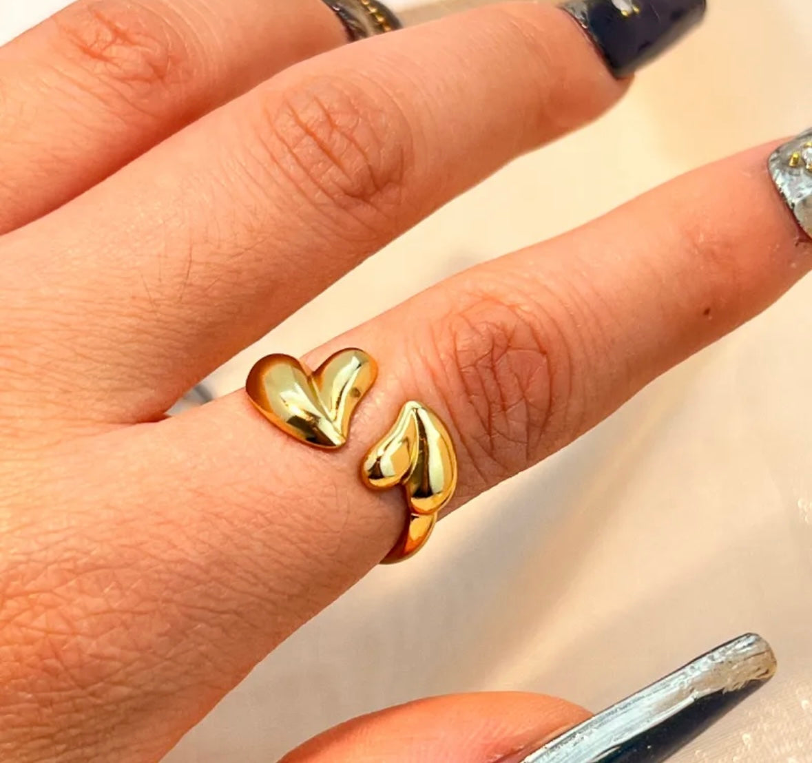 Mini Hearts Adjustable Ring