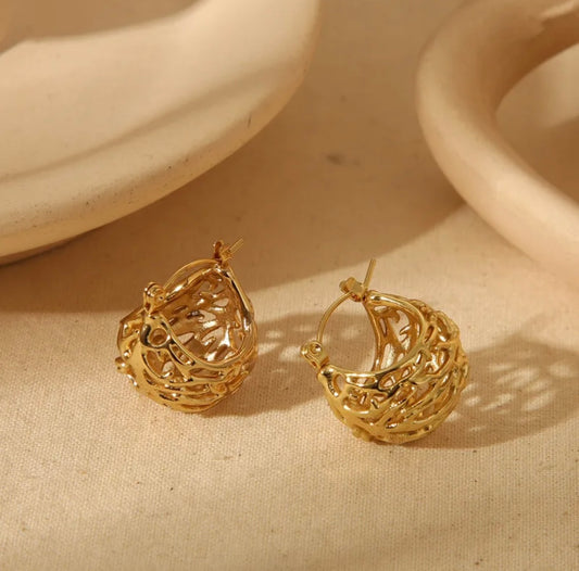 Gold Hoop Nest Earrings
