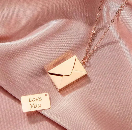 Rose Gold Letter Pendant with Chain Necklace