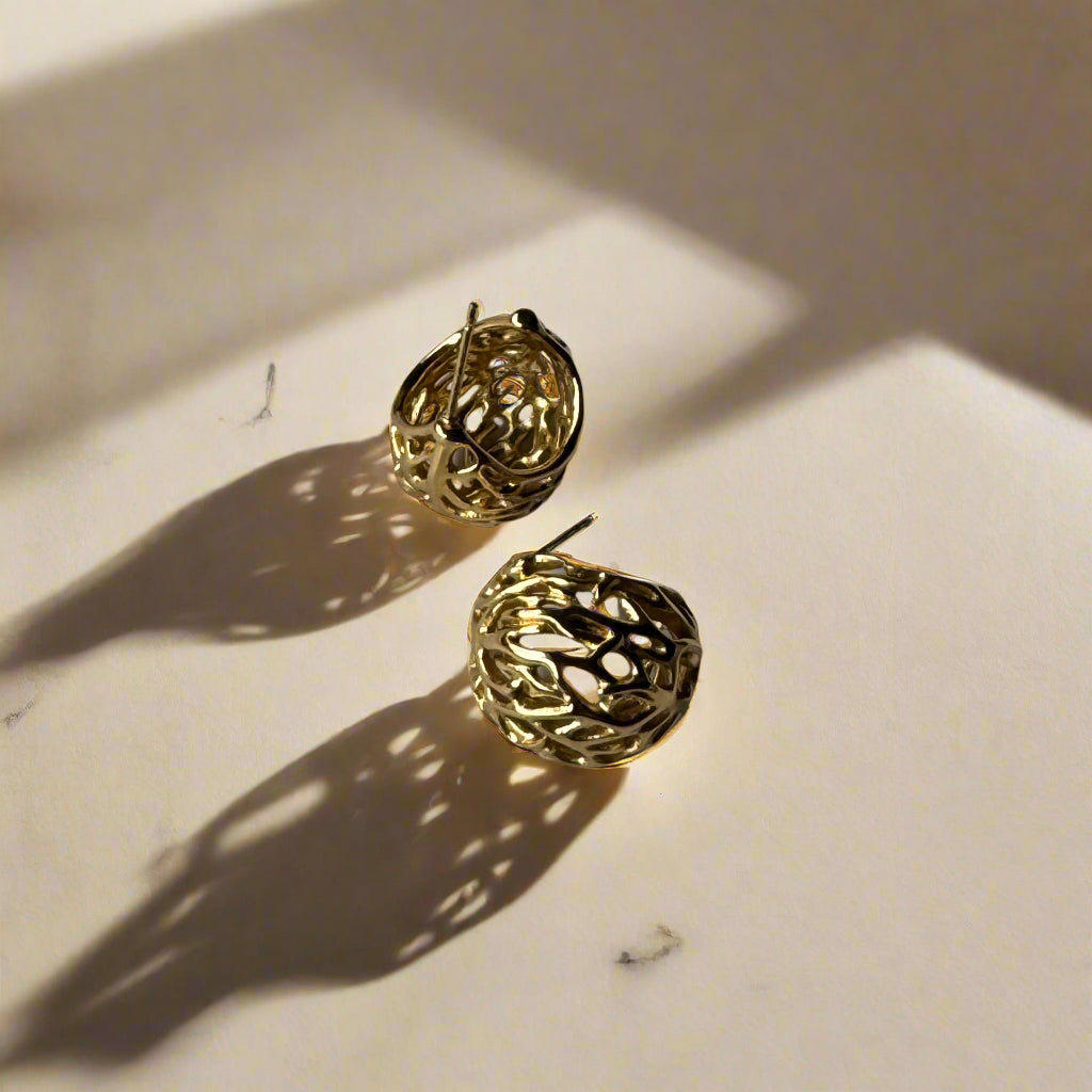 Designer Gold Nest Earrings
