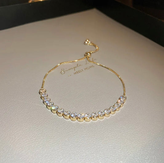 Studded Adjustable Golden Bracelet