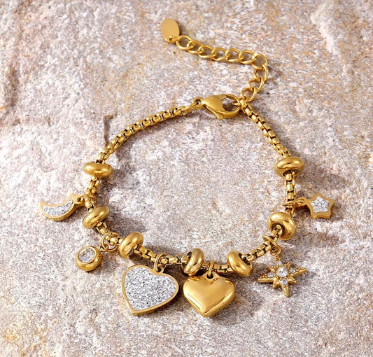 Little Hearts Charms Chain Bracelet