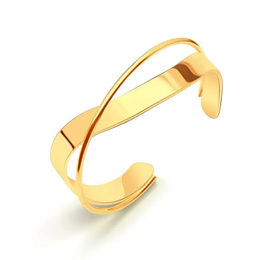 Abstract Golden Cuff Bracelet